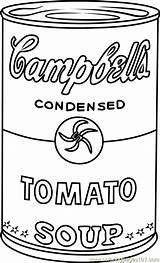 Soup Warhol Andy Coloring Pages Campbell Campbells Drawing Pop Cans Kids Color Printable Sopa Print Sheets Biersack Drawings Coloringpages101 Choose sketch template
