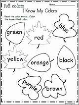 Colors Fall Worksheets Worksheet Preschool Kindergarten Know Color Activities September Leaves Math Shapes Tracing Preschoolers Printable Activity Learning Madebyteachers Board sketch template