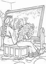 Queen Fergus Elinor Reine Personnages Coloriage Coloriages Tapestry Merida sketch template