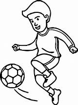 Football Drawing Easy Players Playing Soccer Cartoon Drawings Coloring Player Pages Draw Outline Clipartmag Men sketch template