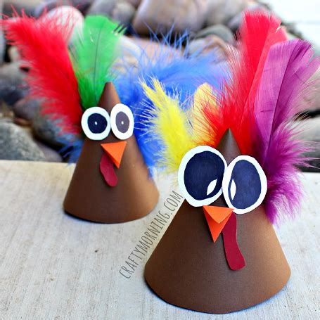 turkey cone craft  kids   party hat idea crafty morning