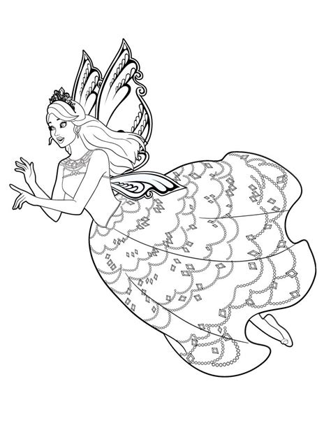 barbie fairy  wings coloring pages