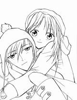 Anime Coloring Couple Pages Romantic Couples Print Cute Color Printable People Getcolorings Kissing Sheet Sky sketch template