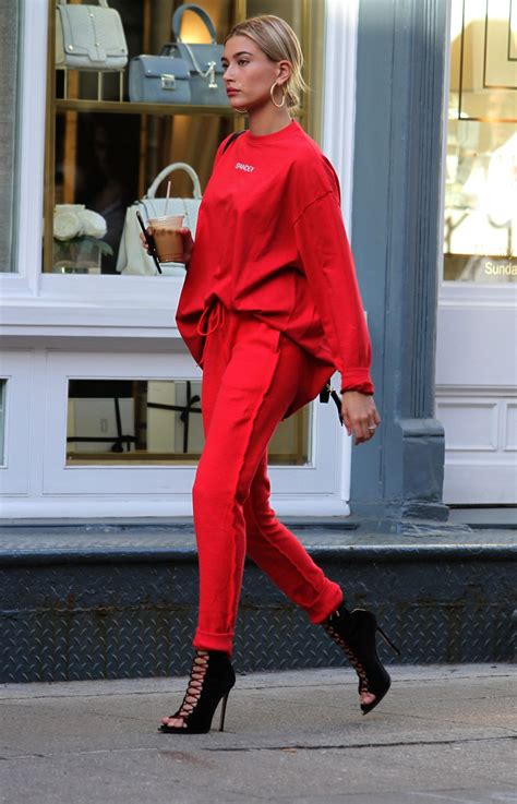 hailey baldwin all in red out in new york 04 28 2017 hawtcelebs