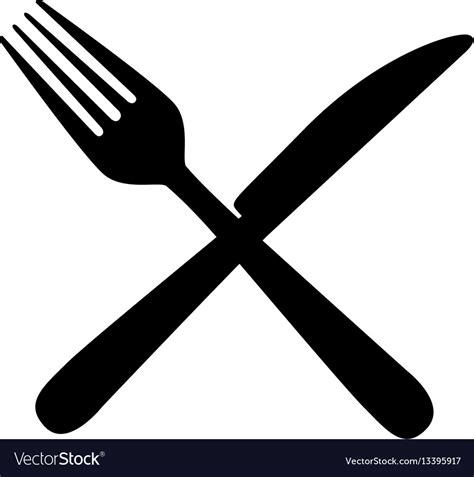 sticker contour knife  fork icon royalty  vector