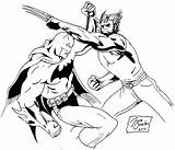 Coloring Wolverine Pages Kids Superheroes Batman Print Fighting Superhero Everfreecoloring sketch template