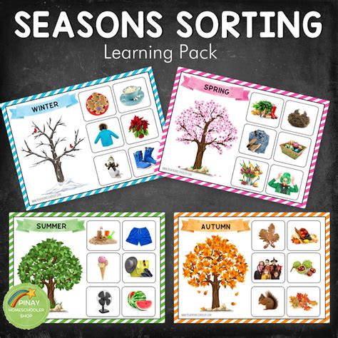 seasons sorting activity  pinay homeschooler