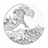 Wave Drawing Line Tattoo Drawings Stag Waves Easy Hokusai Great Tattoos Ocean Head Getdrawings Moon 1000 Weheartit Choose Board Paintingvalley sketch template