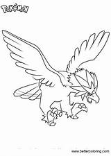 Pokemon Braviary Pages Coloring Printable Kids sketch template
