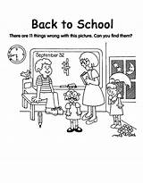 Coloring School Pages Back Class First Kindergarten Collections Kids Print Cartoon sketch template