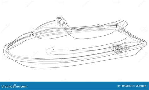 jet ski sketch vector stock vector illustration  scooter