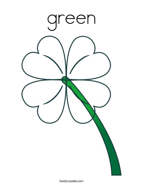 green coloring page twisty noodle