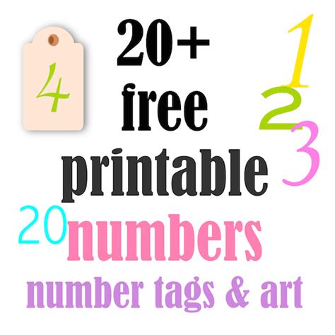 printable number tags  posters ausdruckbare zahlen