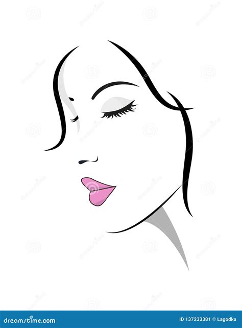 beautiful woman face logo  design stock vector illustration