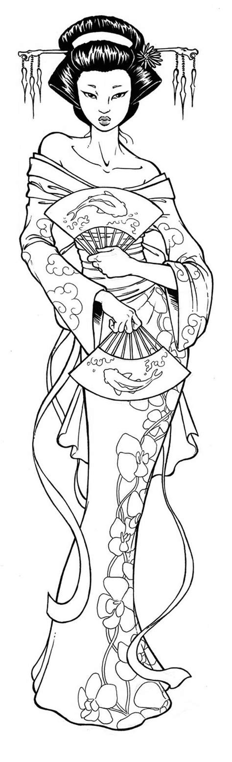 amazing picture  geisha coloring page coloring book pages adult