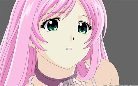 Akashiya Moka Close Green Eyes Pink Hair Rosario Vampire