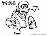 Coloring Mario Yoshi Pages Super Colorine Library Clipart Font sketch template