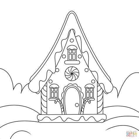 gingerbread house coloring page  printable coloring pages