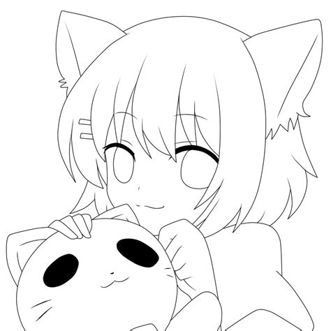 images  anime neko coloring pages anime neko cat girl card