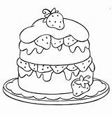 Coloring Pages Strawberry Cupcake Cake Dessert Birthday Cute Printable Food Happy Kitty Kids Sweets Hello Colouring Color Shortcake Drawing Sheets sketch template