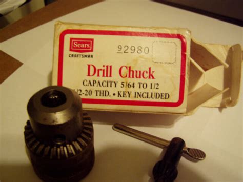 Craftsman Drill Chuck 9 2980 92980 W Key 5 64” 1 2” 1 2” 20 Ebay