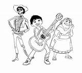 Coco Miguel Hector Coloring Pages Guitar Abuelita Plays Him While Pages2color Getdrawings Colorings sketch template