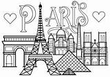 Paris Coloring Pages Monuments Adults Text Justcolor Eiffel Adult Color Print Pyramid Arc Louvre Cathedral Triomphe Dame Notre Basilica Hearts sketch template