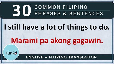 commonly  filipino phrases  sentences  english tagalog