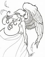 Angel Valkyrie Norse sketch template