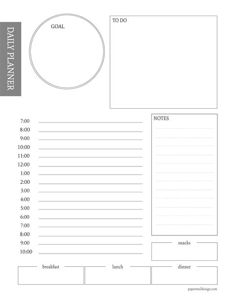 daily planner printable template paper trail design