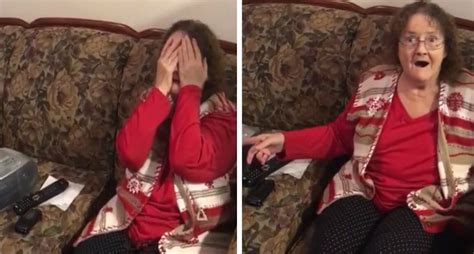 grandmother surprised when she hears tgrandson singing