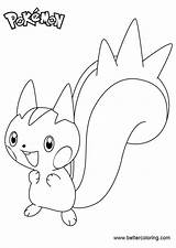 Pachirisu Coloring Pages Pokemon Printable Kids sketch template