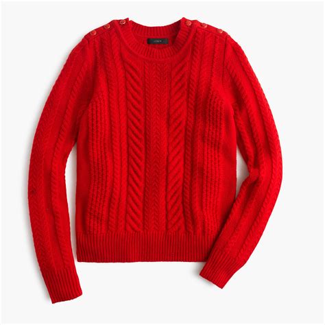 jcrew perfect cable sweater  red lyst