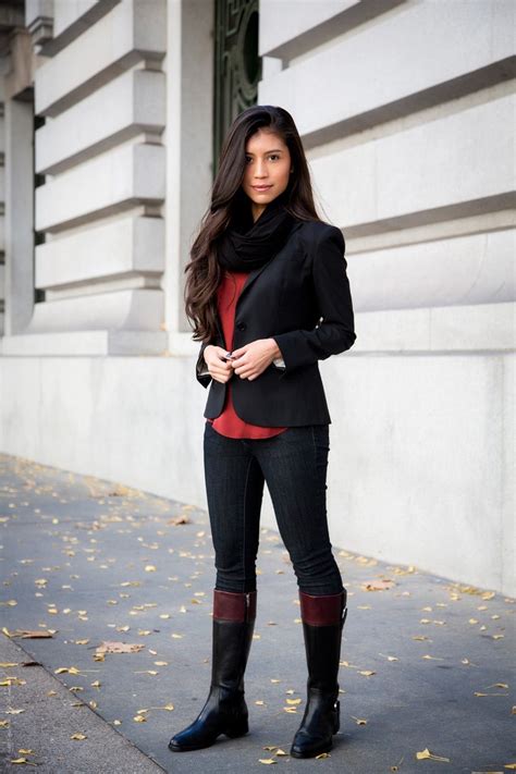 fall outfit series casual riding boots outfit
