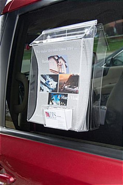 car brochure holder dual pocket  window suction cups
