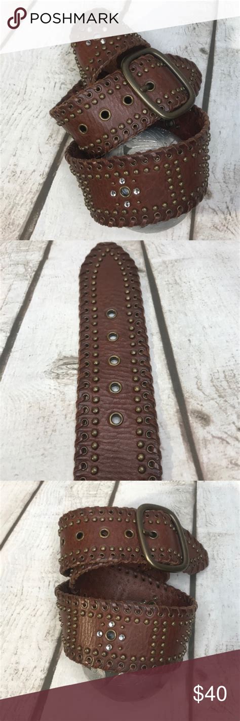 Abercrombie And Fitch Brown Leather Belt Wide Sz M Abercrombie And Fitch