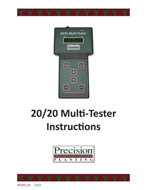 multi tester instructions precision planting