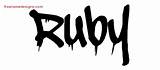 Ruby Name Graffiti Tattoo Designs Lettering Names Freenamedesigns sketch template