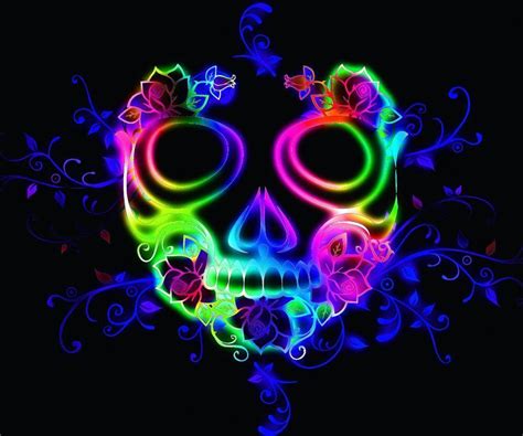 neon skull wallpaper apk  android