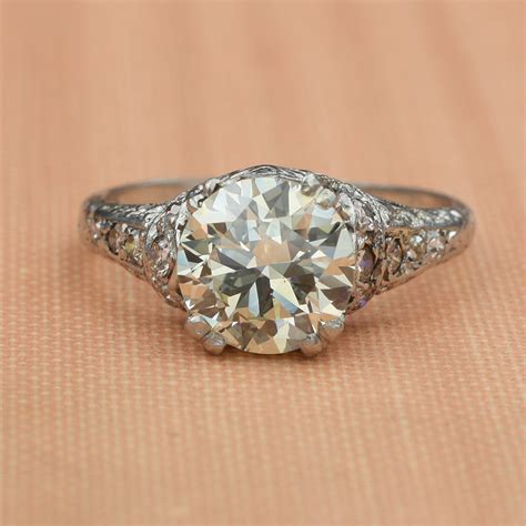 handmade platinum  carat diamond ring  pippin vintage jewelry
