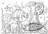 Coloring Fishes Large sketch template