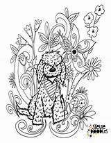 Doodle Golden Coloring Dog Pages Doodles Stevie Printable Flowers sketch template