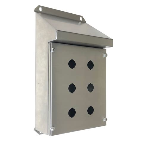 push button enclosure  hole  stainless steel sloped roof tro pacific