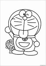Doraemon Coloringpagesonly Waving Pdf sketch template