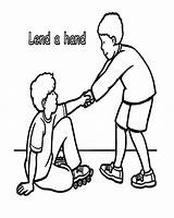 Helping Others Coloring Pages Hand Lend Drawing People Other Kids Children Jesus Drawings Bible Sheets School Printable Kindergarten Getdrawings sketch template
