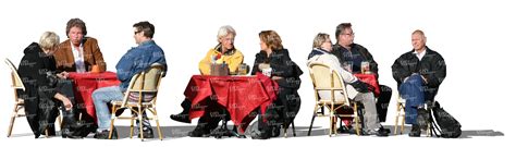 cut  group  people sitting   street cafe vishopper