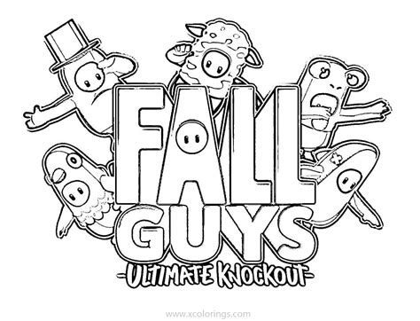 fall guys coloring pages ultimate knockout xcoloringscom