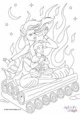 Holika Colouring Prahlad Story sketch template