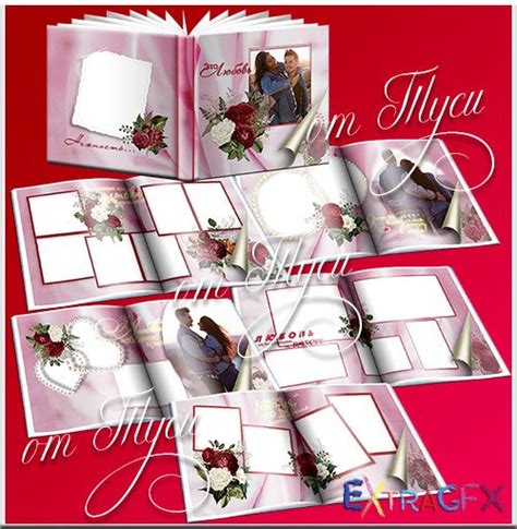 Photo Album Red Rose Love Symbol Extragfx Free Graphic Portal Psd