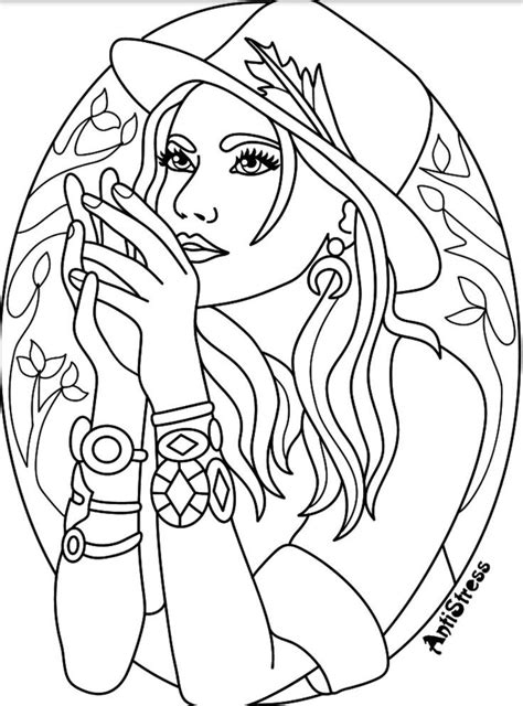 coloring pages  adults girls home family style  art ideas